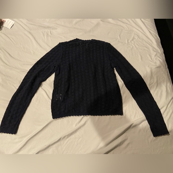 NWT Uniqlo Ines de la Fressange Navy Lace Knit Cardigan XS - Picture 2 of 3